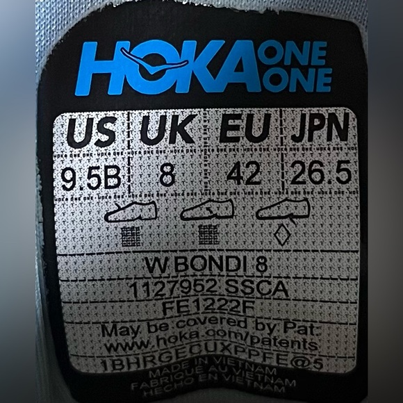 Hoka One One Bondi 8 REFLECTIVE Womens Sz 9.5 Running Shoes Sneakers Blue Yellow - Picture 12 of 13